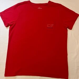 Vineyard Vines Classic Red Short Sleeve Pocket Tee Large